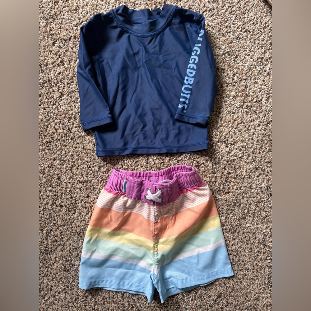 RuffleButts Swim Trunks Set